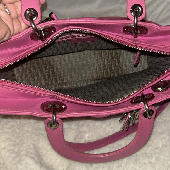 Dior Pink Cannage Leather Large Lady Dior Tote - Picture 10 of 15